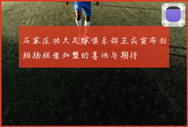 石家庄功夫足球俱乐部正式宣布刘柏杨租借加盟的喜讯与期待